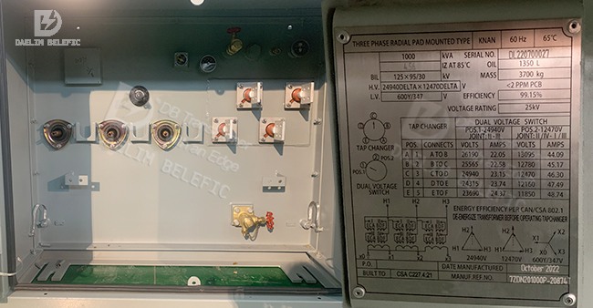 1000kva pad mounted transformer nameplate