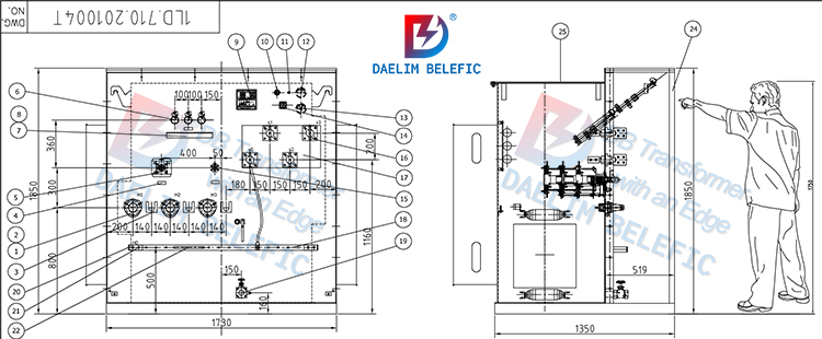 1000kva pad mounted transformer drawing