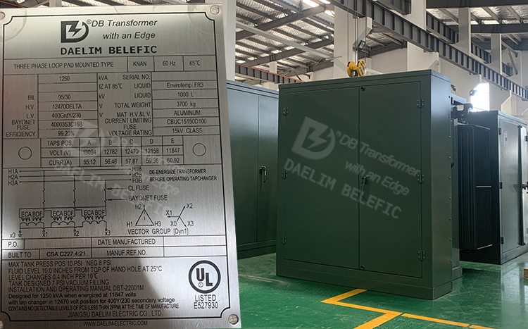 1250 kva pad mounted transformer nameplate