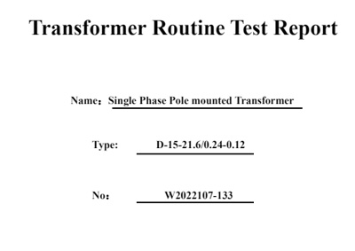 15 kVA Pole Mounted Transformer Report