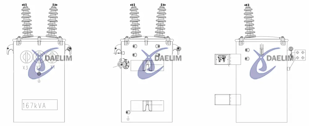 167 kVA 13.2kV Transformer Drawing