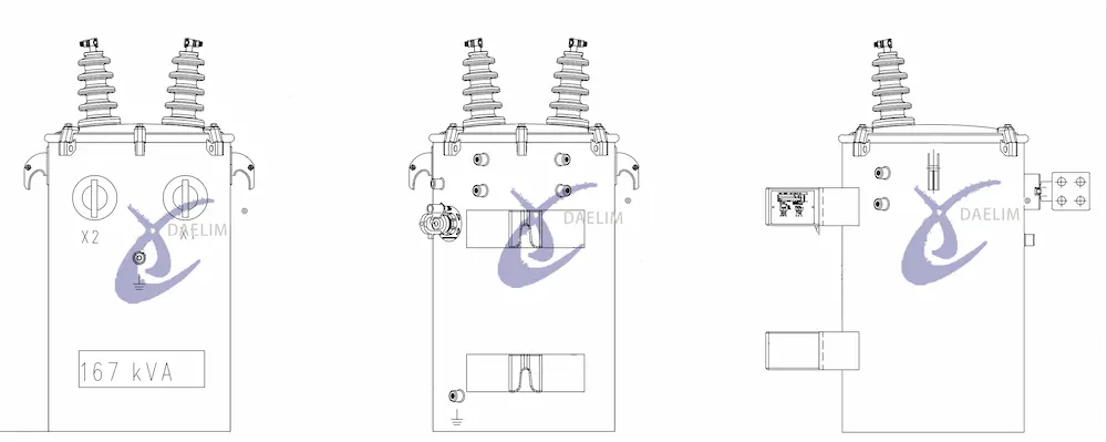 167 kVA 7.2kV Transformer Drawing
