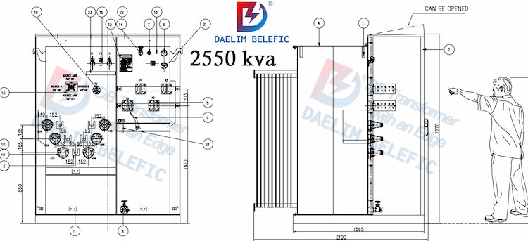 2550 kva transformer drawing