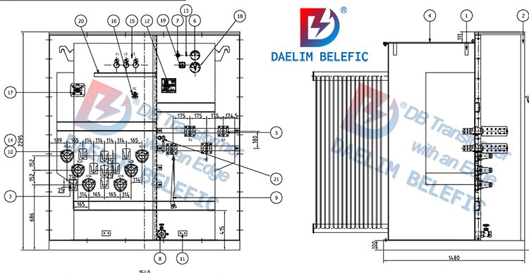 3000 kva pad mounted transformer drawing