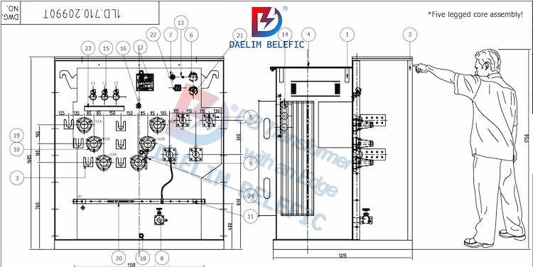 500kva pad transformer outline drawing