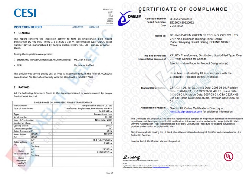 cUL-and-CESI-certificate