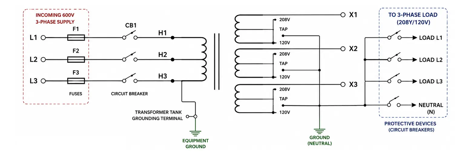 600V Transformer Wiring Diagram